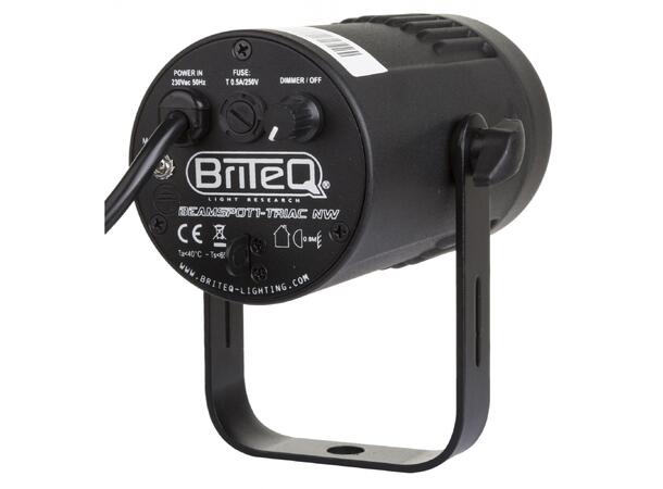 BRITEQ COB spot, 15W 4500K, 4° Sort, 10° & 45° filter inkl. Dimmer.